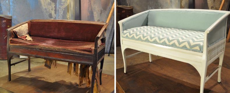 Old settee gets  complete, modern makeover