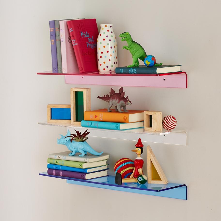 Acrylic wall shelving from The Land of Nod