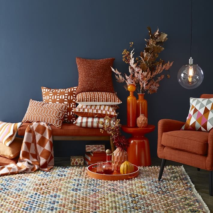 An array of rust-toned accessories from West Elm