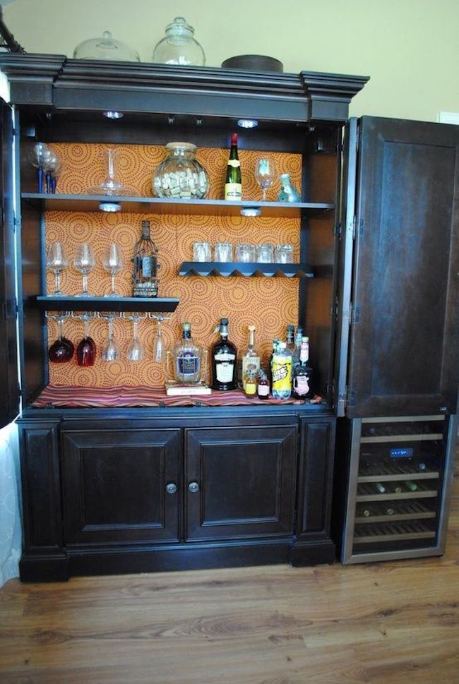 Armoire turned into a bar