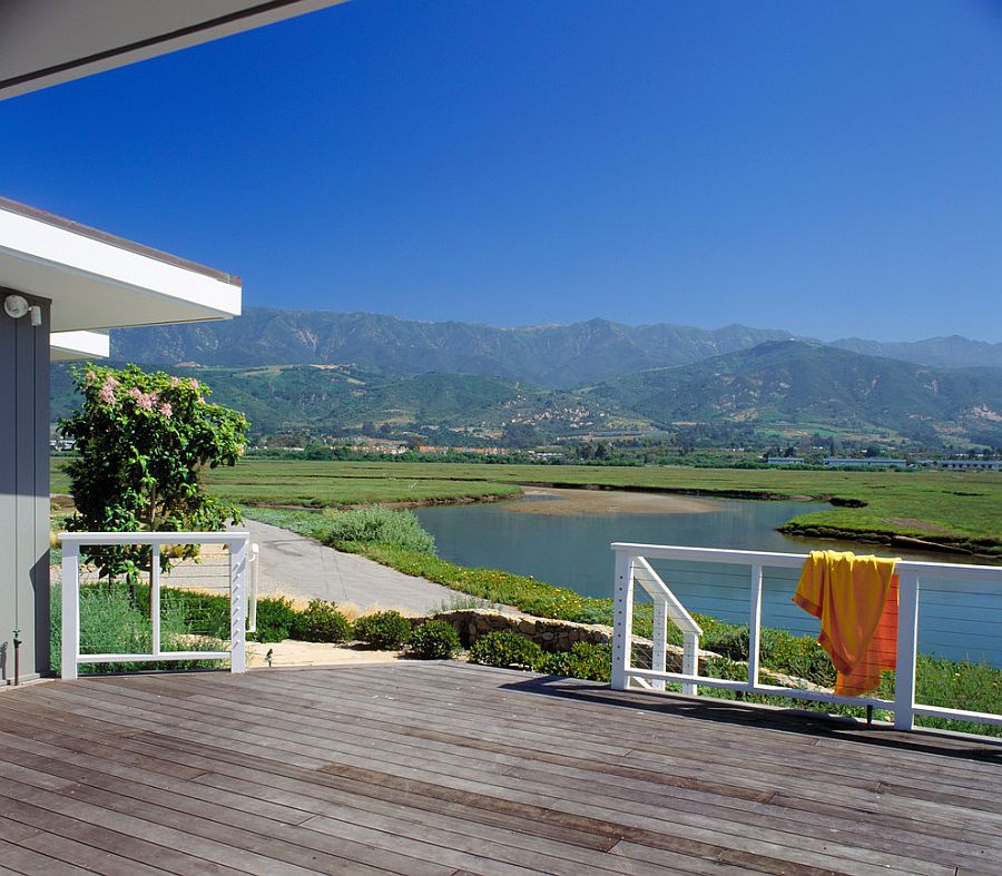 Beach style patio with a captivating view