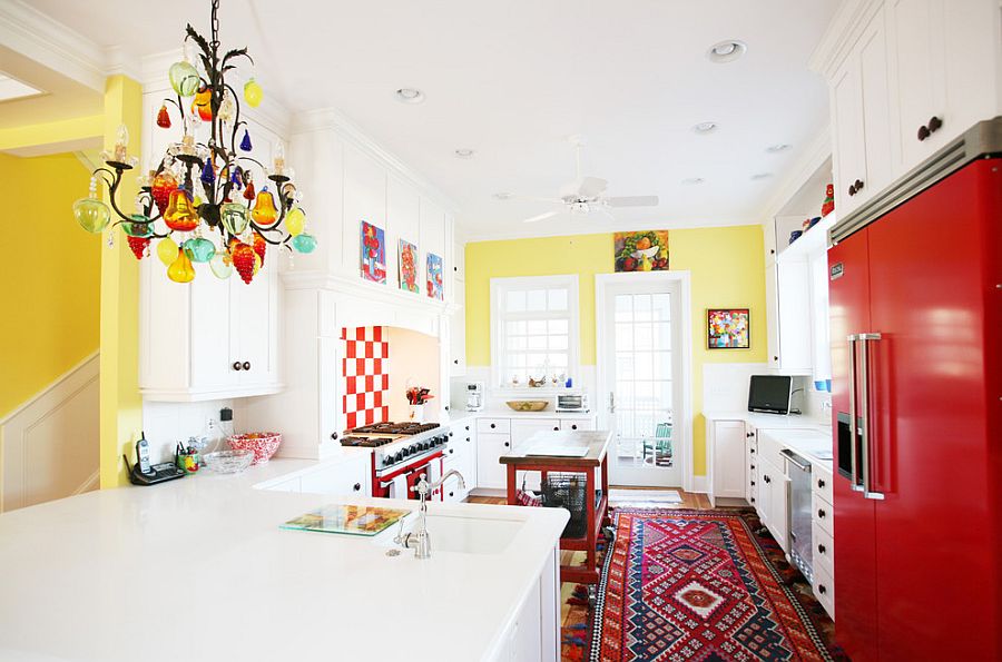 Beautiful kitchen with plenty of color and pattern [Design: Echelon Custom Homes]