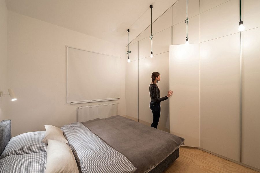 Bedroom shelves in white