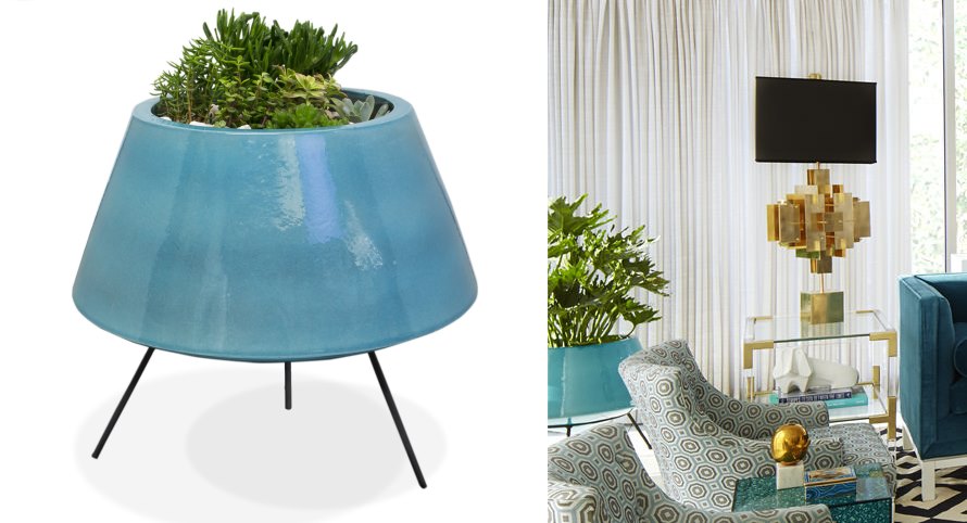 Blue mod planter from Jonathan Adler