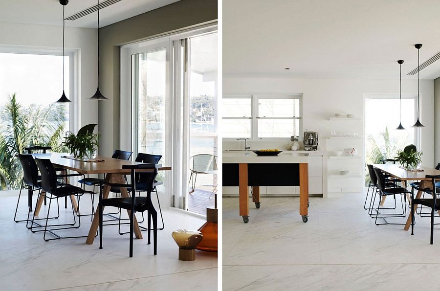 Breezy dining area and kitchen island on wheels