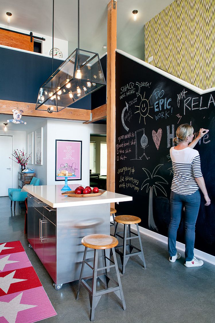 Chalkboard wall in the kitchen offers much more than aesthetics [Design: Daleet Spector Design]