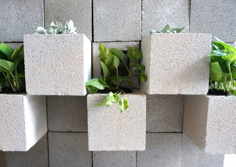 A DIY Cinder Block Succulent Wall with a Twist