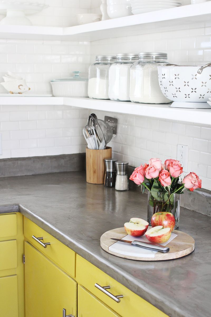 Concrete countertop DIY from A Beautiful Mess