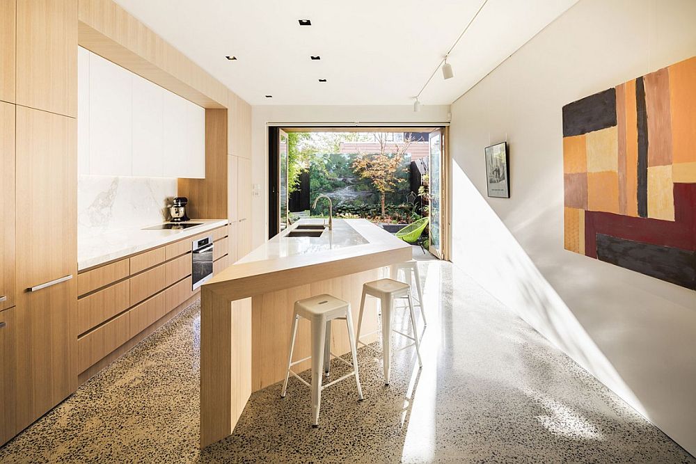 Contemporary sculptural kitchen island