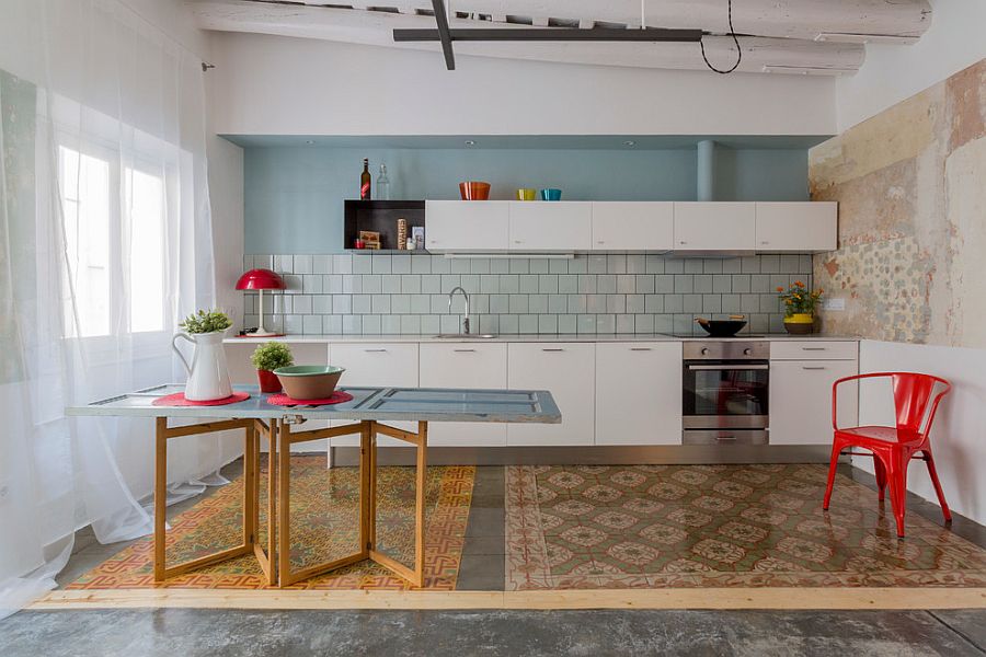 Creative kitchen island idea for the modern eclectic kitchen [Design: Nook Architects]