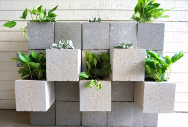 A DIY Cinder Block Succulent Wall with a Twist | Decoist