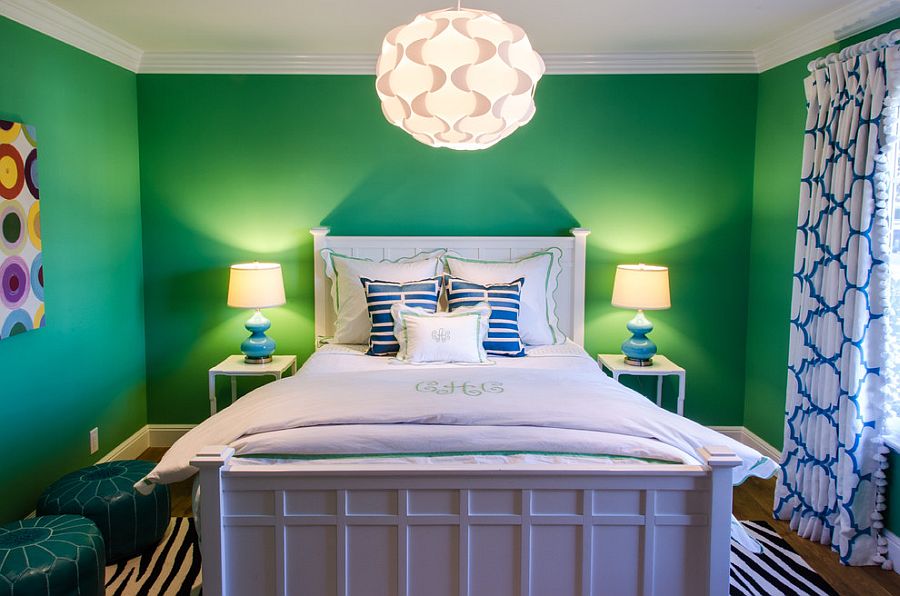 Elegant kids' bedroom design for those who adore green