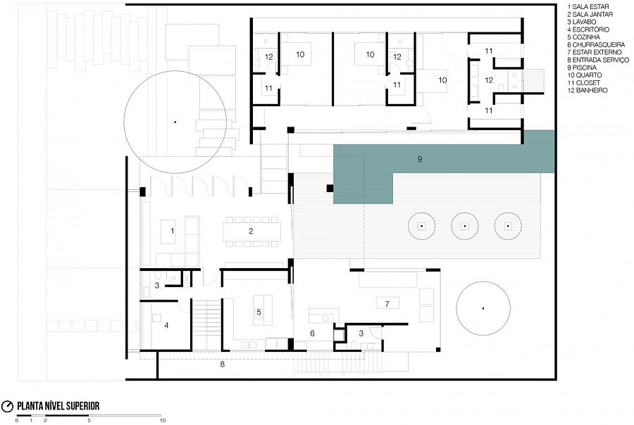 Floor plan of the RMJ Residence in Brazil