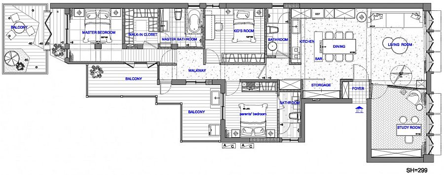 Floor plan of the apartment in Taipei City