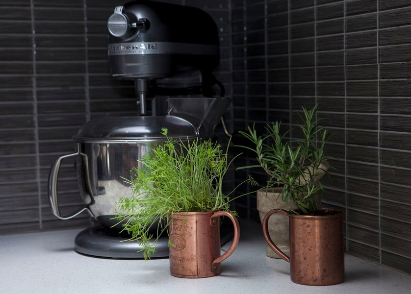 Fresh herbs in chef Kimberly VanKline's kitchen