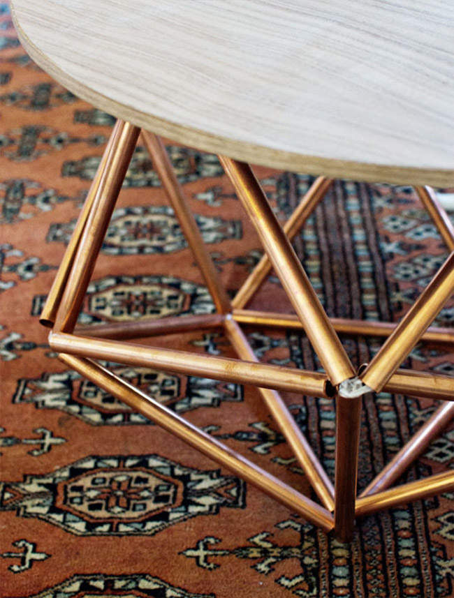Geometric Copper Pipe Table