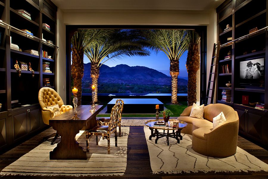 Gorgeous home office connected with the landscape outside [Design: Gordon Stein Design]