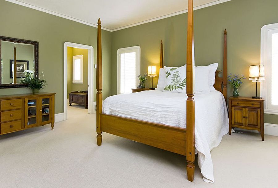 traditional bedroom ideas green