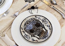 Halloween-themed-skull-plates-and-spiderweb-glasses-217x155