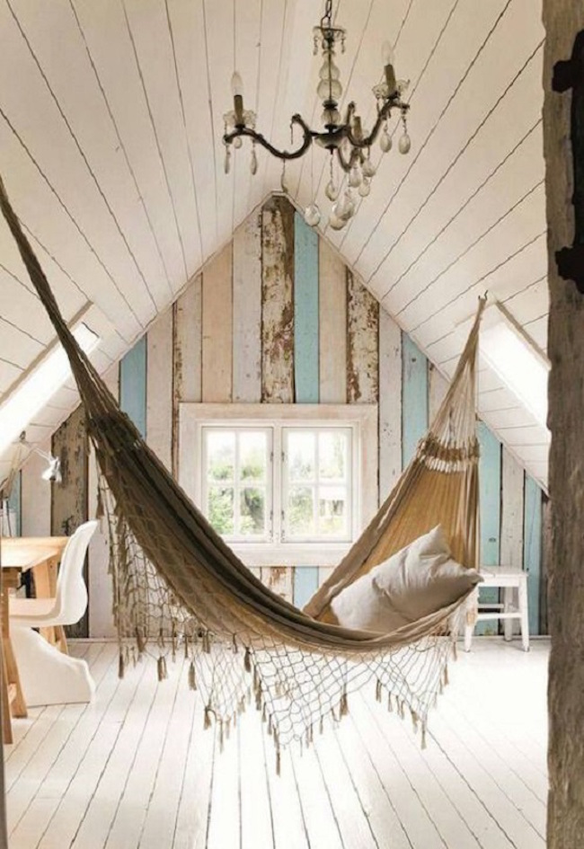 Hammock sanctuary in an attic