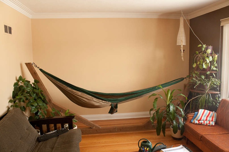 Living room with online hammock