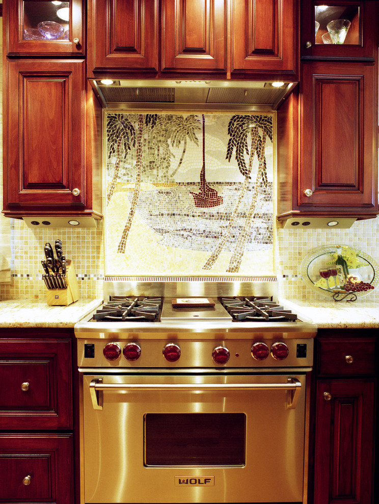 Large beach mosiac image for kitchen backsplash