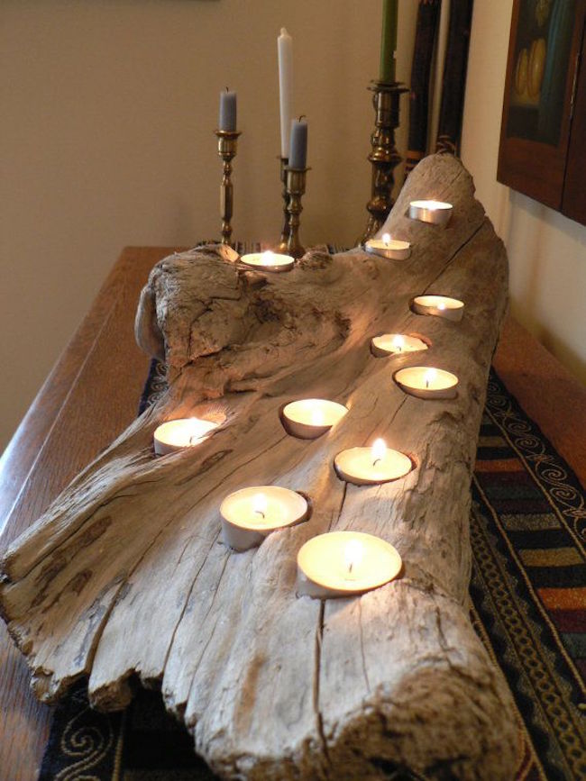 8 Easy DIY Wood Candle Holders for Some Rustic Warmth This Fall