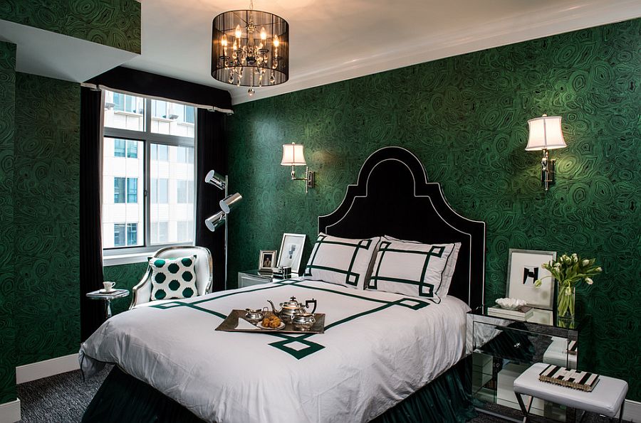 Green wallpaper bedroom ideas