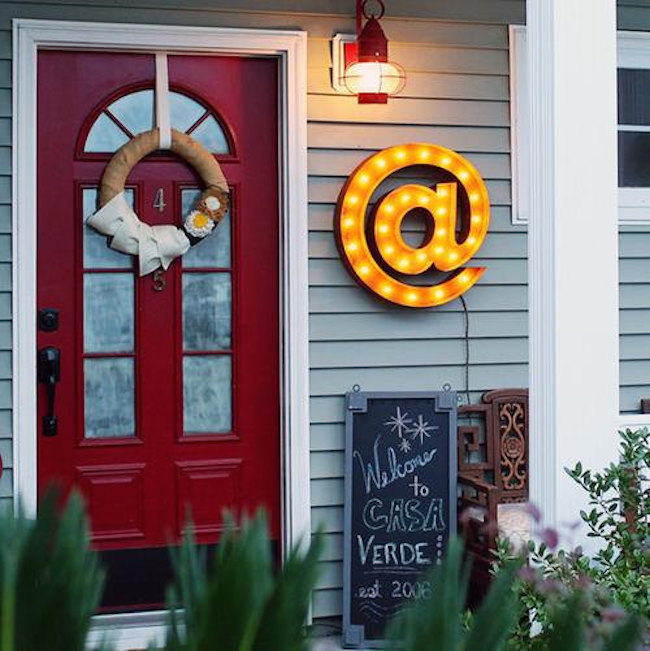 Marquee letter outside of front door