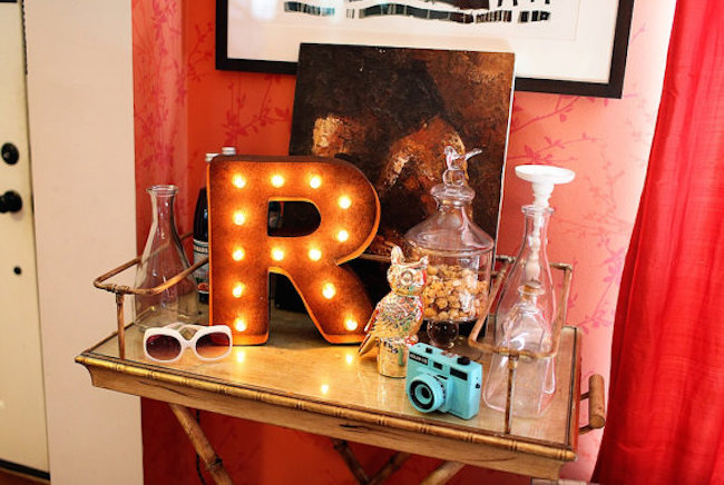 Marquee letter used to accessorize