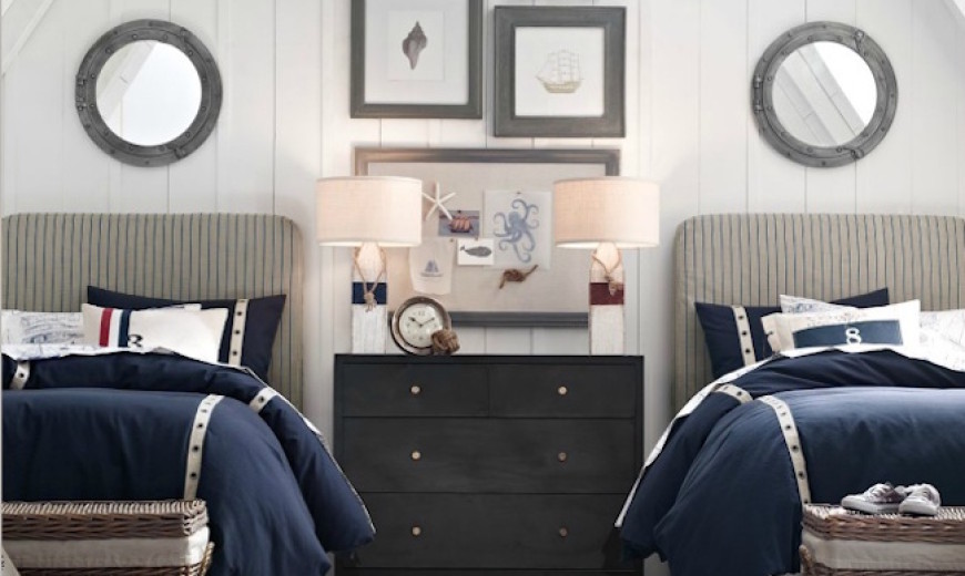 Twin Bed Guest Bedroom Ideas Www Cintronbeveragegroup Com   Nautical Themed Guest Room With Twin Beds 870x520 