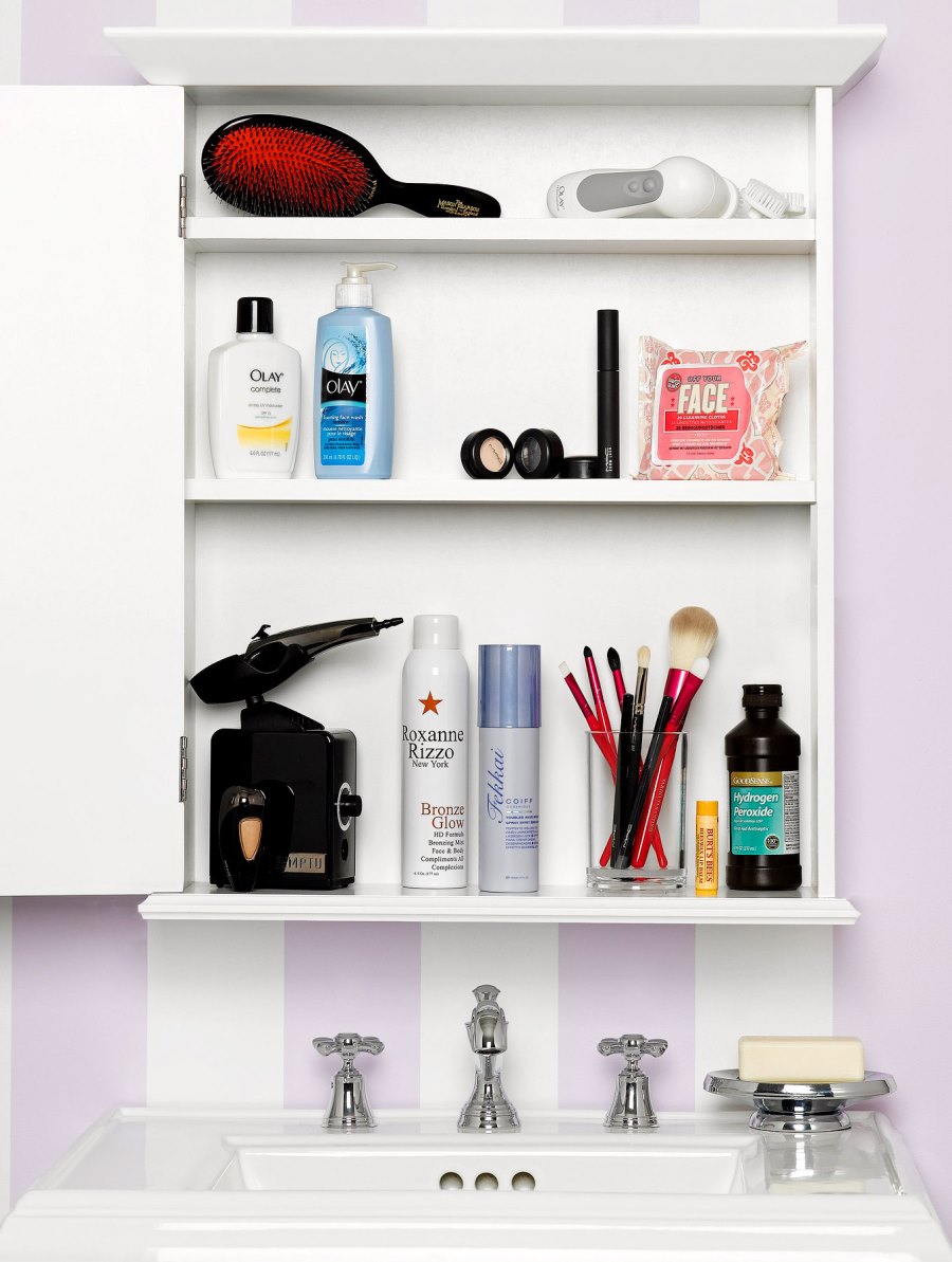 Organized medicine cabinet with products at the ready