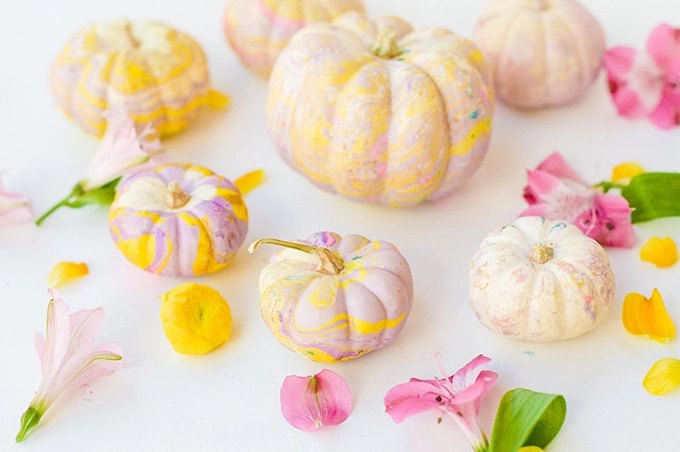 Pastel marbled pumpkins from Proper