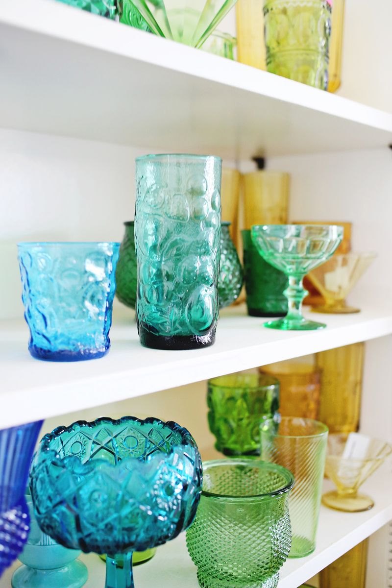 Rainbow glass collection of blogger Elsie Larson