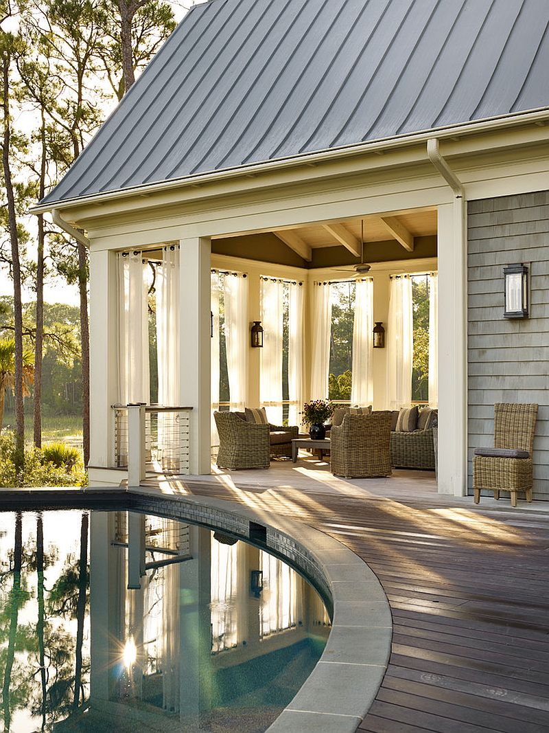 Serene outdoor living space on a sheltered deck [Design: Beth Webb Interiors]