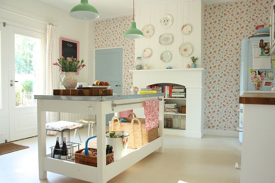 Shabby chic kitchen with pops of color [From: Love, Thomas Creative Interiors]
