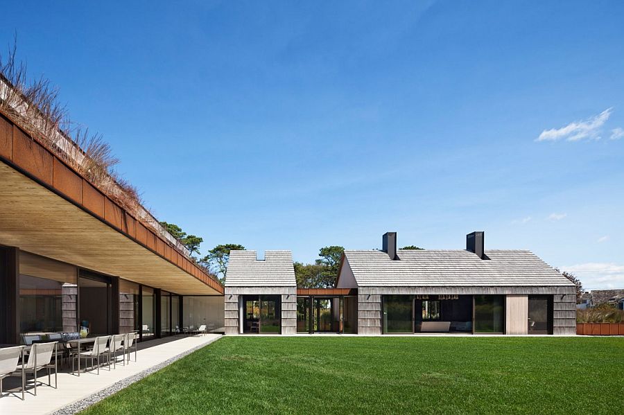 Spacious outdoors create a sense of luxury at the East Hampton home