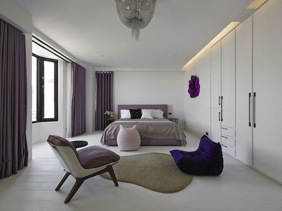 Splashes of purple for the master bedroom