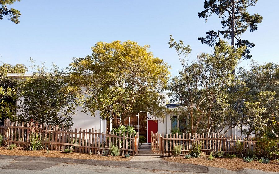 Street facade of Carmel Mid-Century Home