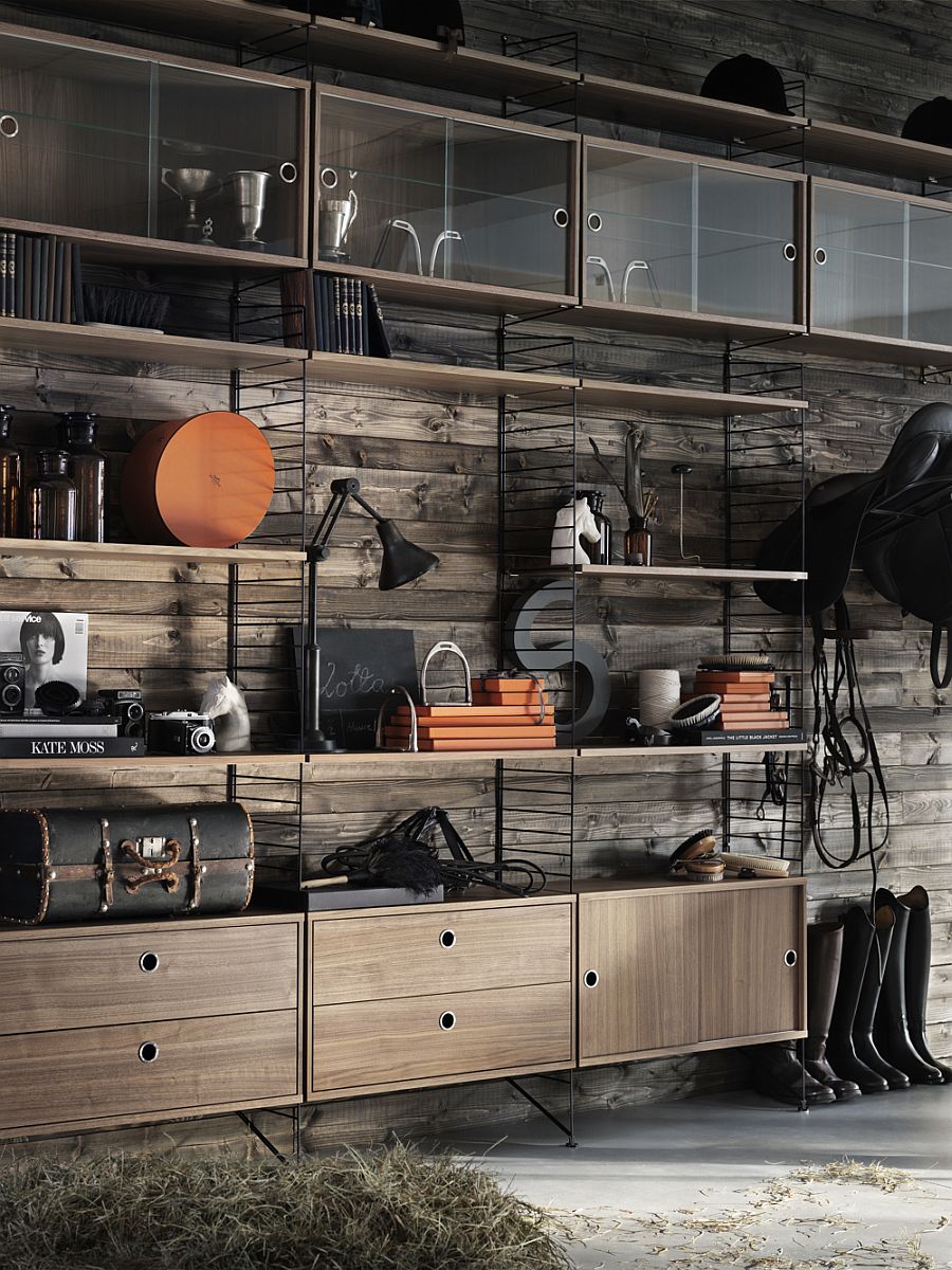 industrial style modular shelving system