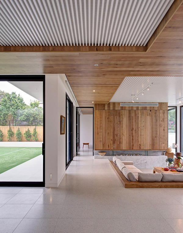 Sunken Living Room in Light Filled Australian Home