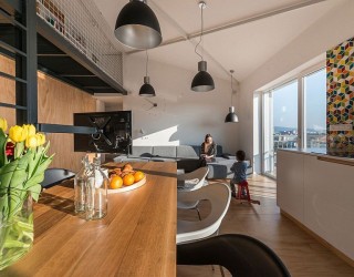 Modern Industrial Loft Apartment in Bratislava Showcases Space-Savvy Design
