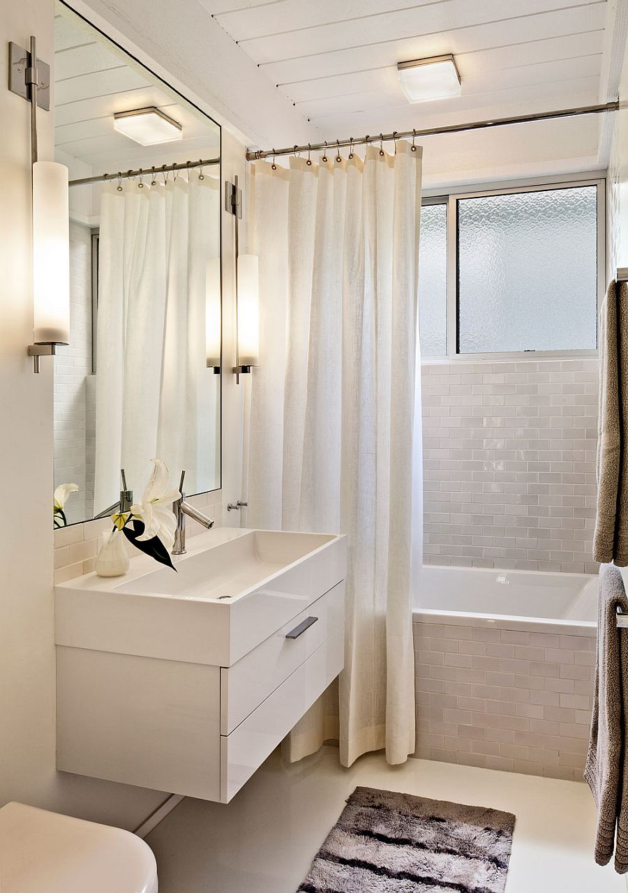 White bathroom with tile creates a cozy ambiance