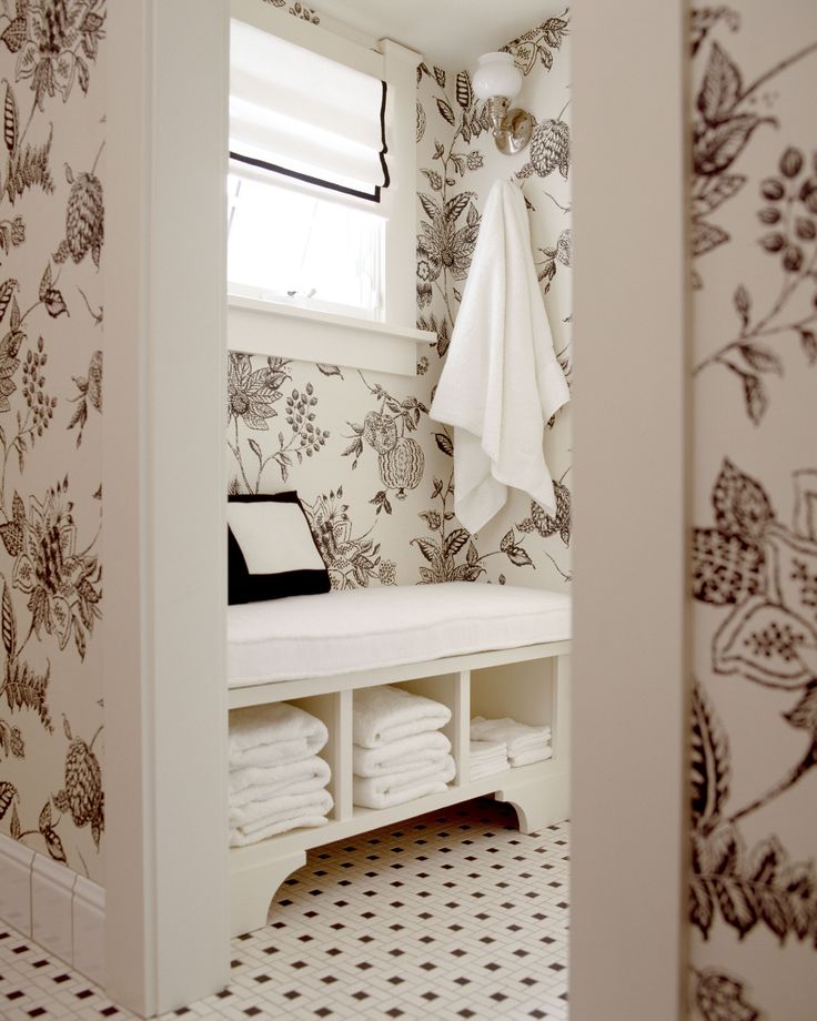 bathroom bench with shelf