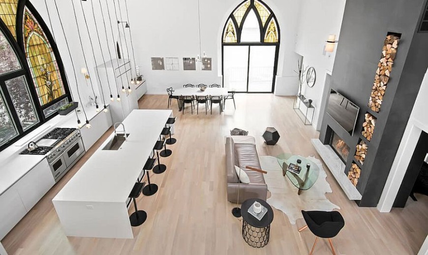 Chicago Church Converted into a Soaring Single-Family Home