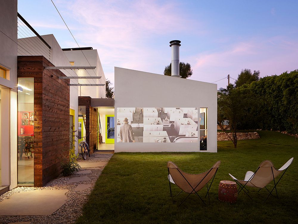 A can of paint can turn the garage wall into an awesome movie screen [From: The American Institute of Architects / Eric Staudenmaier Photography]