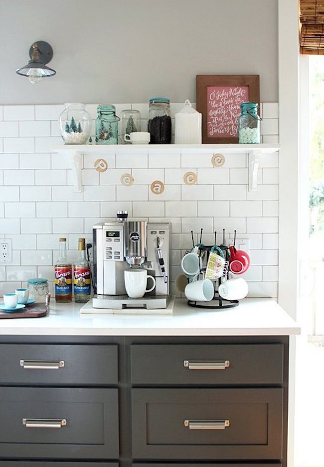 Coffee station with a bit of holiday decor