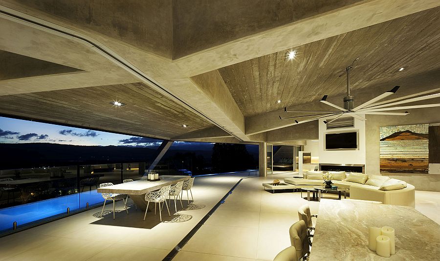 Concrete plays a major role in keeping the spectacular home cool on hot Queensland days