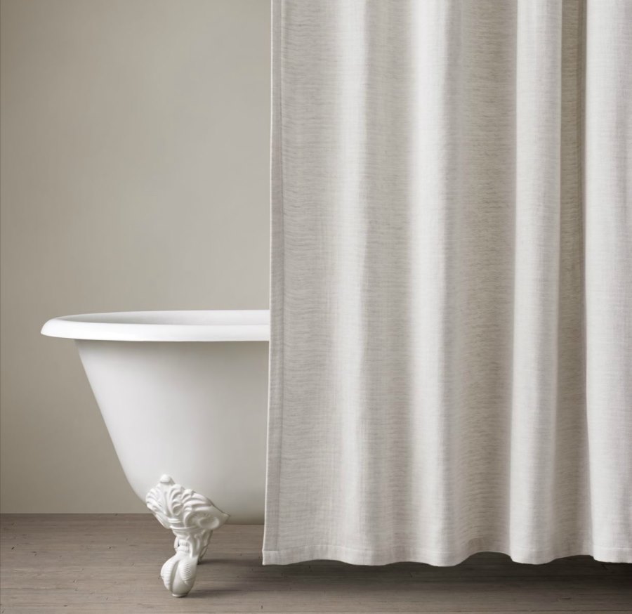 Cotton-linen luxury shower curtain from Restoration Hardware