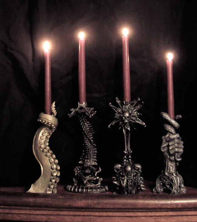 Creepy candle holders that look like tentacles